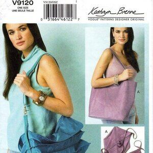 Sewing Pattern Vogue V9120 KATHERYN BRENNE DESIGN ORIGINAL Bag Tote Pouch Purse